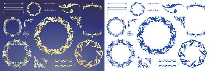 高級感のあるビンテージ調のフレームデザインセット
