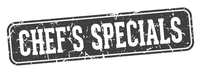 chef's specials rectangular sign. chef's specials stamp