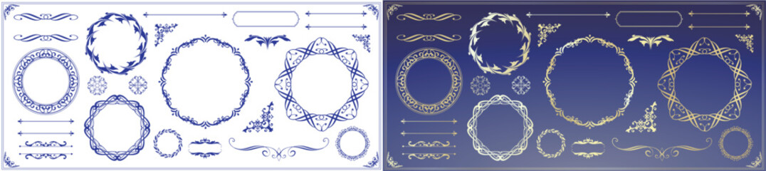 高級感のあるビンテージ調のフレームデザインセット

