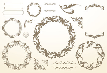 高級感のあるビンテージ調のフレームデザインセット
