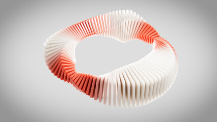 Abstract circular structure forming a dynamic ring with gradient colors