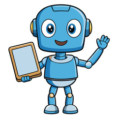 Obraz premium Clever Robot Kid Mascot Logo – 3D EdTech