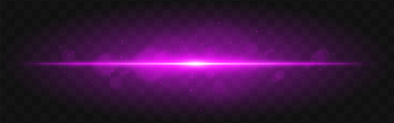 Pink light burst. Bright horizontal beam with glowing particles and soft flare effect over dark grid background, suitable for sci-fi or tech visuals.