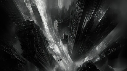 Futuristic city, aerial view