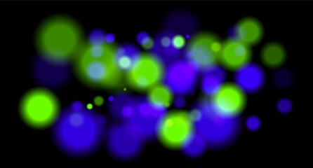 Multicolored glowing circles with blur on black background. Soft depth effect with vibrant color contrast.