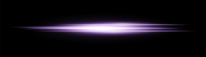 Blue glowing light streak. Horizontal neon beam with smooth glow and layered flow on black background, fitting tech, motion or speed themes.