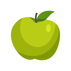 Big Green Apple Flat Illustration Cartoon