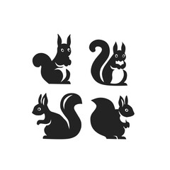 collection of squirrel silhouettes, rabbit silhouettes 