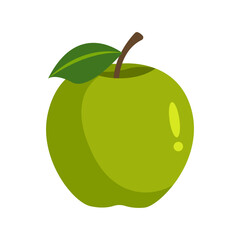 Green Apple Fruit Flat Illustration Cartoon