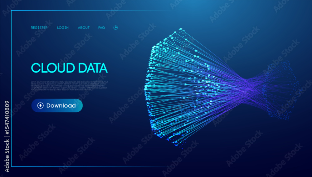 Aufkleber flow of data across abstract background with light and tech elements. network speed defines the futu