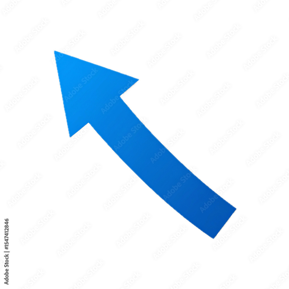 Poster blue arrow pointing up icon isolated on transparent background