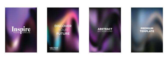 Abstract Gradient Mesh Poster Templates Inspire, Future, Background