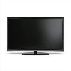 Fototapeta premium Sleek Black Flat Screen Television , isolated on white background png
