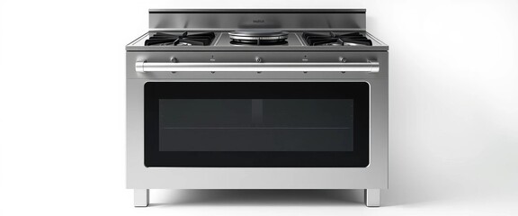 Sleek steel stove isolated on pure white background,  element,  heat