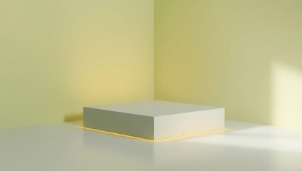 Minimalist product display platform corner studio