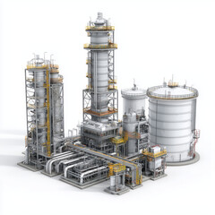 Industrial Refinery Plant Complex Design , isolated on white background png