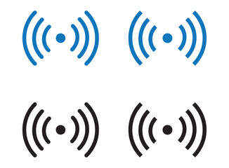 Wi-Fi signal icon set. Wi-Fi signal solid and line icon set. vector illustration. eps file.