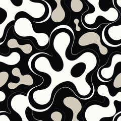 Vector art of abstract black white and grey organic shapes pattern vector