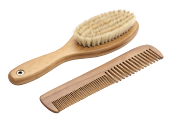 brush and comb isolated on white background png, ai generated