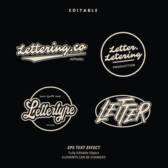 Editable Text Effect Vector of Black Cream Street wear lettering Hangtag Tshirt Label apparel Logo for craft, printing, small business, creative industry, card
