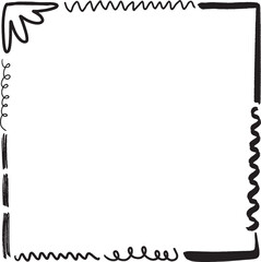 Frame doodles scribbles hand drawing element