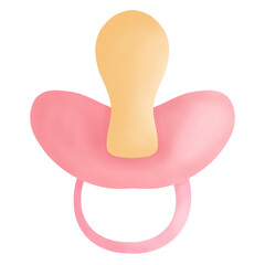 pink baby pacifier watercolor 