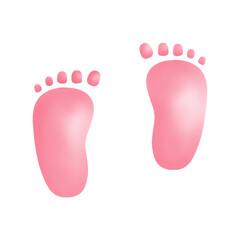 feet of the girl. Baby feet pink color