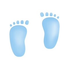 Baby foot print with blue color