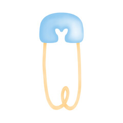 Blue baby safety pin watercolor