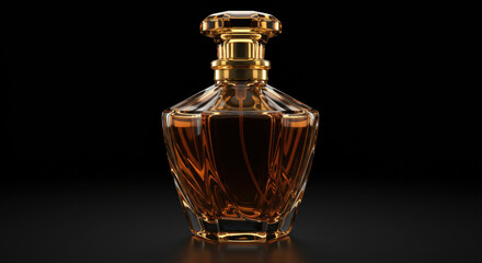Luxury amber perfume bottle
