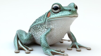 Cute, light green frog, front view