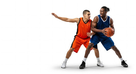 Obraz premium Basketball Clash Two Players Competing for Possession