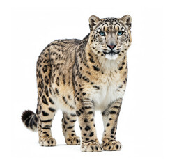 Fototapeta premium Snow leopard isolated on white background