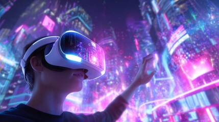 Immersive Virtual Reality Experience in a Futuristic Cityscape