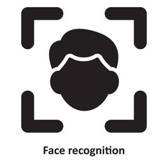 Face recognition Vector Icon which can easily modify or edit