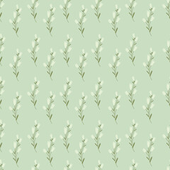 Cute flowers pattern on pastel background. Vector illustration with cute hand drawn flowers .