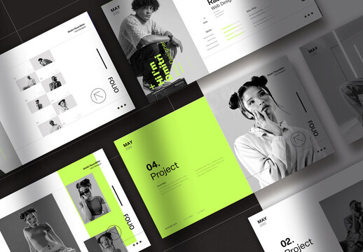 Vibrant Digital Portfolio with Green Accents