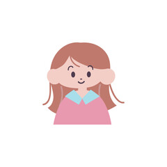 子どもの上半身アイコンB【女の子】