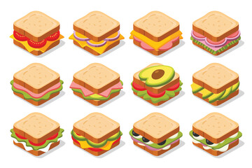 Twelve Delicious Isometric Sandwiches Variety Pack