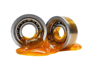 Ball bearings with grease isolated on transparent or white background, png
