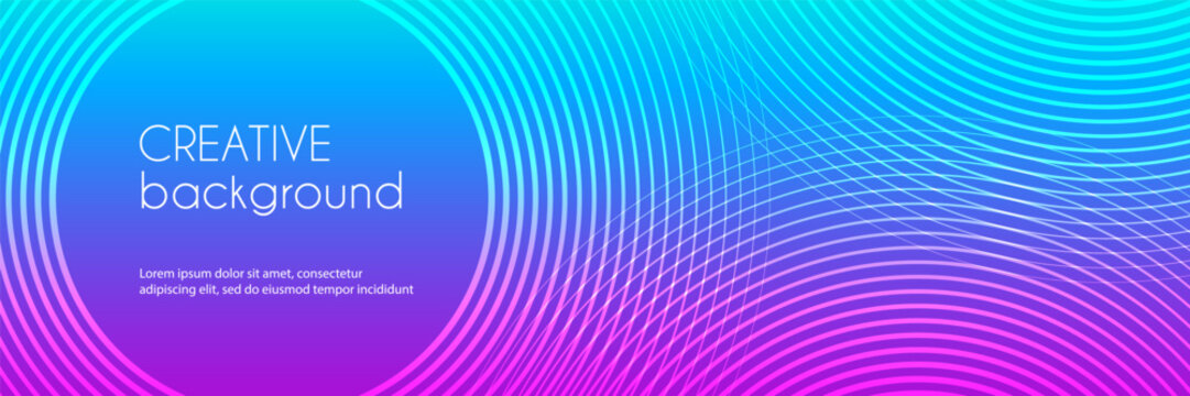 Creative colorful gradient abstract background. Vector circles minimal banner template for presentations, party events, web header