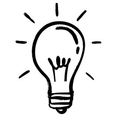 Doodle sketch style of Hand drawn light bulb icon vector illustration for concept design.
