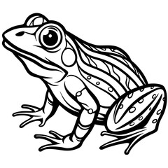 Naklejka premium Stylized frog with black spots isolated on white background