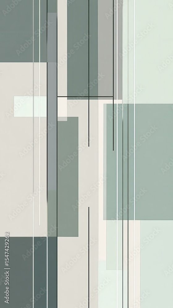 Poster Abstract geometric shapes and lines indoors in a modern setting