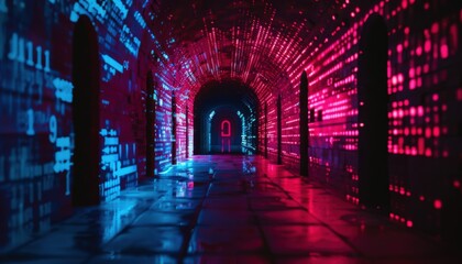 Zero Trust in cyber security concept, more human approach, use barriers concept - super natural image, use cut colors like, red, blues, blacks
