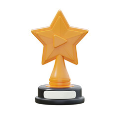 Black and gold Film Award 3d icon illustration