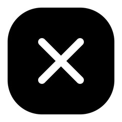 Obraz premium cancel button black glyph icon