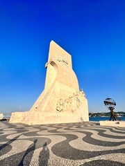 Monument of the Discoveries and Compass Rose in Belem, Lisboa.