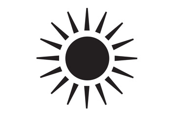 シンプルで使いやすい白黒の太陽のアイコン