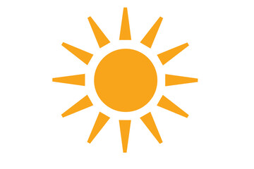 シンプルで使いやすいオレンジ色の太陽のアイコン